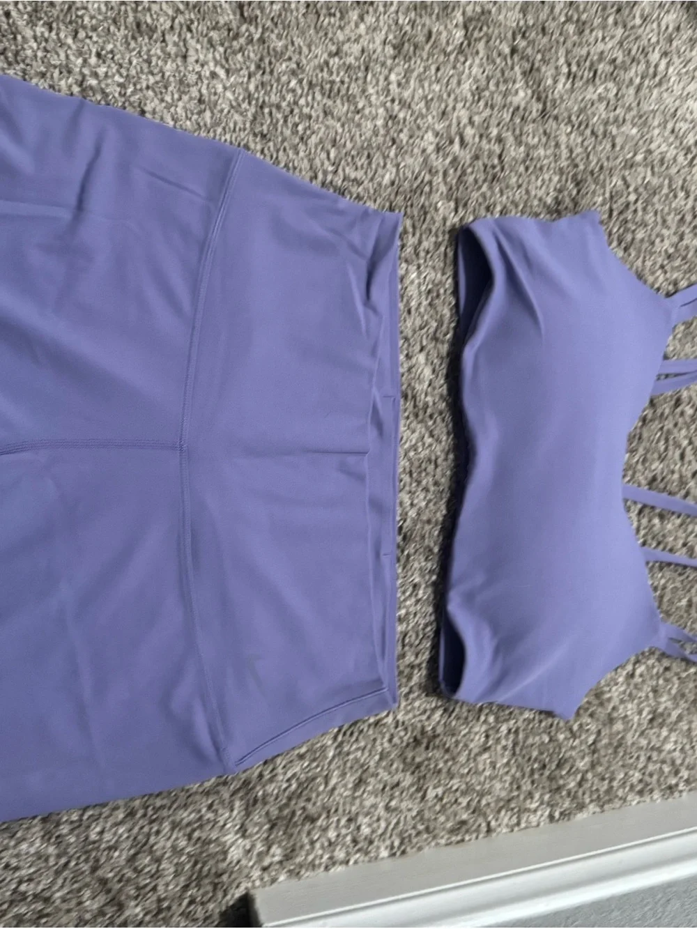Nike Lavender High-Waist Bike Shorts and Matching Sports Bra Set